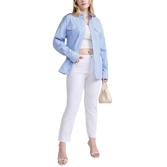 NEW PAIGE cindy with grand hem jean in white noise - Picture 5 of 5